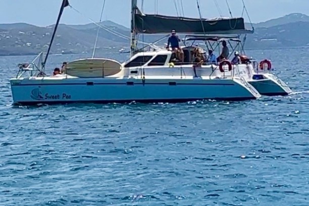 a small boat in a large body of water
