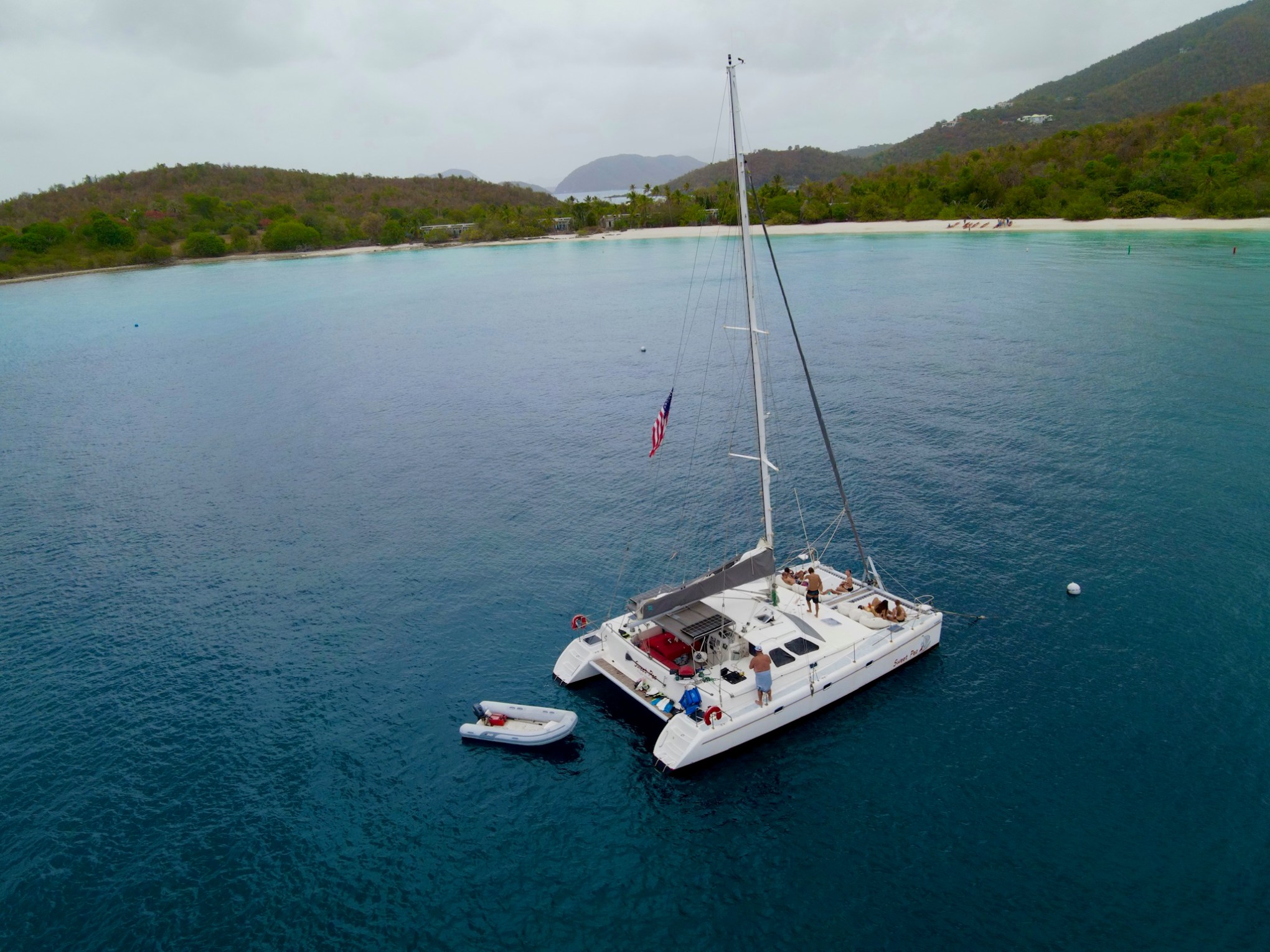 a small boat in a large body of water